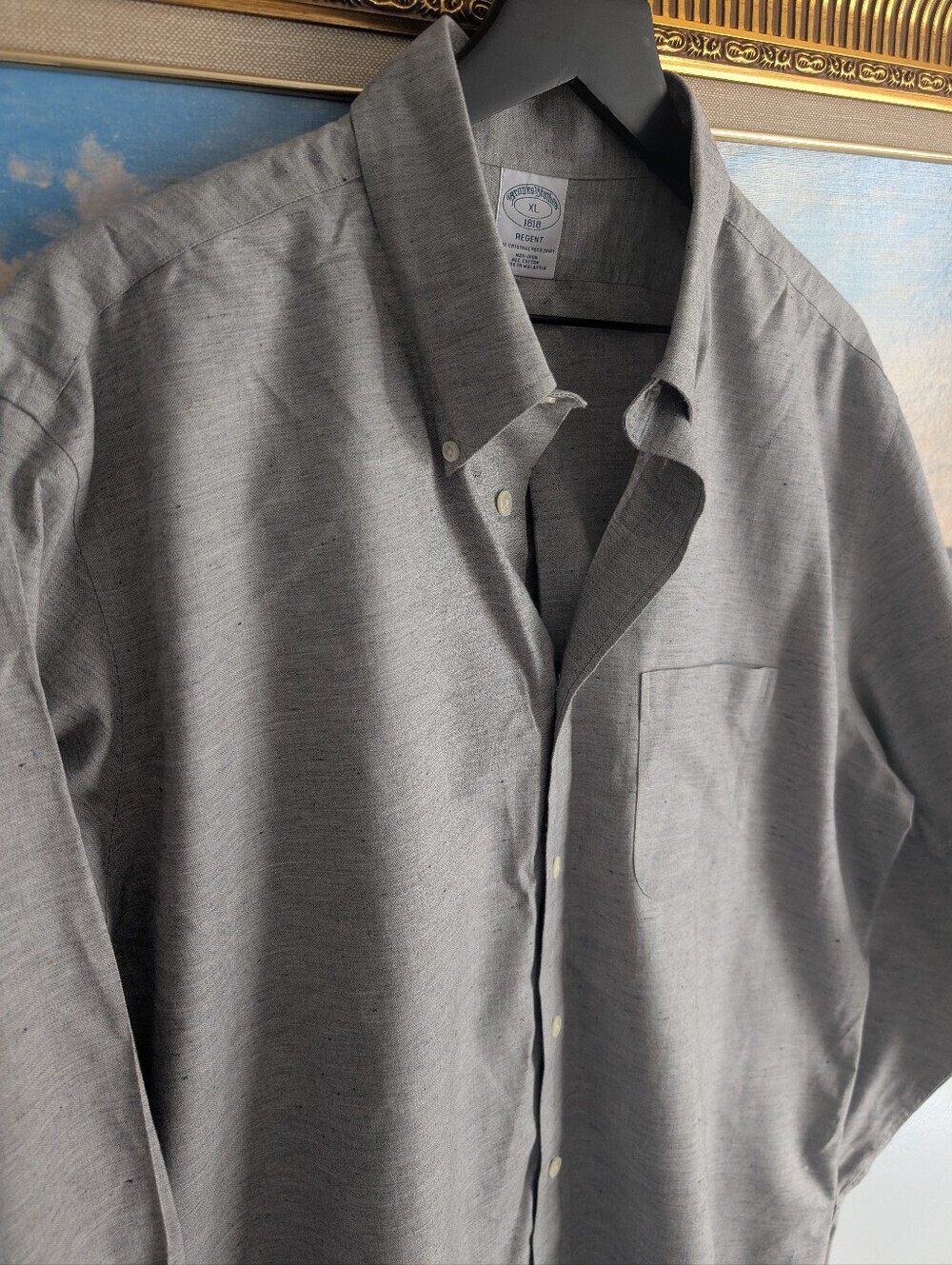 Brooks Brothers Light Gray Button-Down Dress Shirt